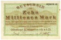 NIEDERSACHSEN, Oldenburg, Konsumverein. 10 Millionen Mark 5.9.1923.
II
Ke.4168