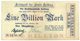 POMMERN, Kolberg, Stadt. 1 Billion Mark 20.10.1923.
III
Ke.2790d