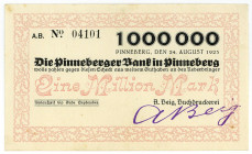 SCHLESWIG-HOLSTEIN, Pinneberg, A.Heig, Buchdruckerei. 1 Million Mark 24.08.1923.
II+
Ke.4310e
