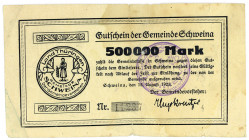 THÜRINGEN, Schweina, Gemeinde. 500.000 Mark 15.08.1923.
III-
Ke.5091