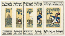 WESTFALEN, Detmold, 5 Postkarten zur Serie Detmold. Bild 3-7.
I
Grab.268.11
