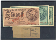 WÜRTTEMBERG, Heidenheim, Landkreis und Stadt. 5 Reichsmark 15.04.1945; 10 Reichsmark 15.04.1945; 10 Reichsmark 04.05.1945.
I
Schö.0121-23
