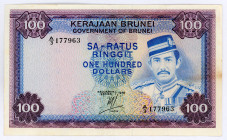 Brunei 100 Ringgit 1978
P# 10b; #A/3 177963; VF