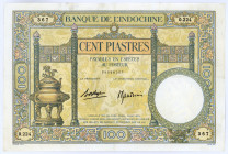 French Indochina 100 Piastres 1936 - 1939
P# 51d; #O.224 05588367; XF