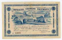 China Imperial Chinese Railways 1 Dollar 1899
P# A59; # 24665; VF-
