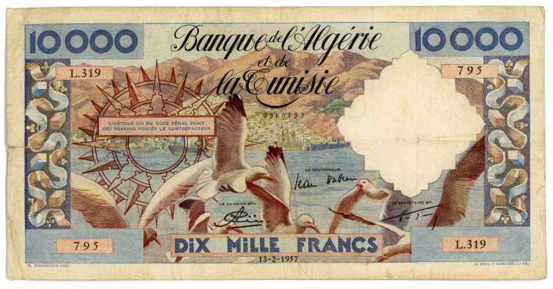 Algeria 10000 Francs 1957
P# 110; #L.319 7960795; BANQUE DE L'ALGÉRIE ET DE LA ...