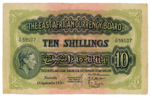 East Africa 10 Shillings 1950
P# 29b; #B/47 59107; VF