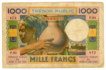 French Afars & Issas 1000 Francs 1974 (ND)
P# 32; #P.83 002064472; VF