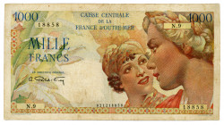 French Equatorial Africa 1000 Francs 1947 (ND)
P# 26; #N.9 18858; F-VF