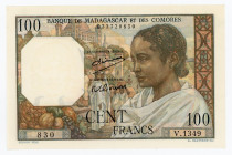 Madagascar 100 Francs 1950 - 1951 (ND)
P# 46a; # 033720830; UNC