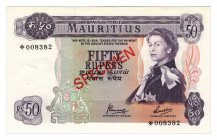 Mauritius 50 Rupees 1967 Specimen
P# 33cs; UNC