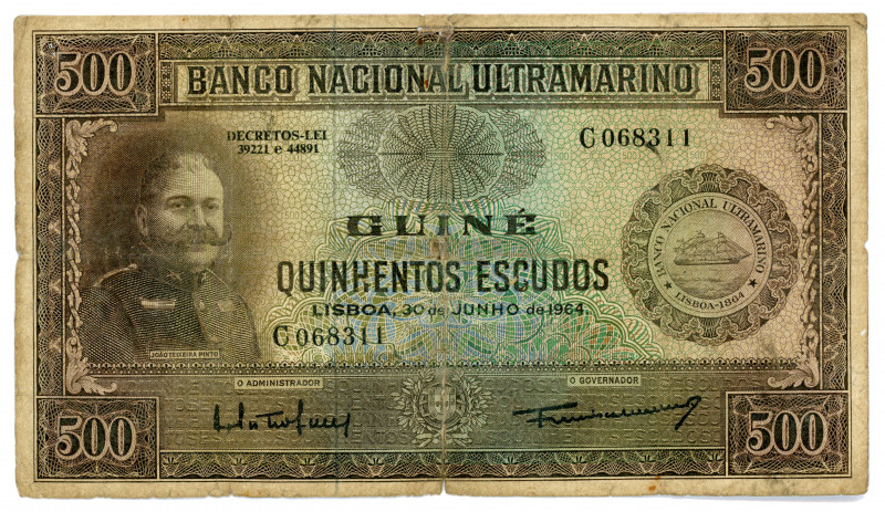 Portuguese Guinea 500 Escudos 1964
P# 42a; #C068311; F