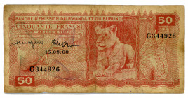 Rwanda - Burundi 50 Francs 1960
P# 4a; #C344926; F