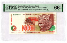 South Africa 200 Rand 1999 PMG 66 EPQ
P# 127b; UNC