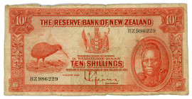 New Zealand 10 Shillings 1934
P# 154; #8Z986229; F