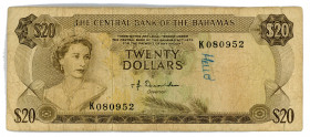 Bahamas 20 Dollars 1974
P# 39a; #K080952; Signature T. B. Donaldson; F