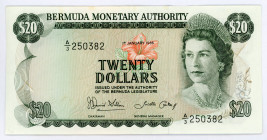 Bermuda 20 Dollars 1986
P# 31d; #A/3 250382; XF