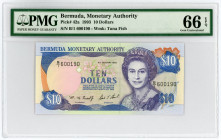Bermuda 10 Dollars 1993 PMG 66 EPQ
P# 42a; #B/1 600190; UNC