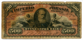 Brazil 500 Reis 1880
P# A243; #43344; F
