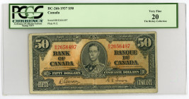 Canada 50 Dollars 1937 PCGS CURRENCY VF20
BC# 26b; #B/H 2656497; VF