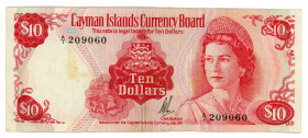 Cayman Islands 10 Dollars 1971 (1972)
P# 3; #A/1 209060; VF