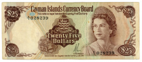 Cayman Islands 25 Dollars 1971 (1972)
P# 4; #A/1 028239; VF