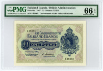 Falkland Islands 1 Pound 1967 PMG 66 EPQ
P# 8a; #E45983; UNC