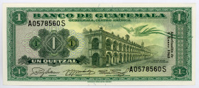 Guatemala 1 Quetzal 1963
P# 43e; #A0578560S; UNC