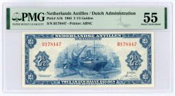 Netherlands Antilles 2-1/2 Gulden 1964 PMG 55
P# A1b; #B178447; aUNC