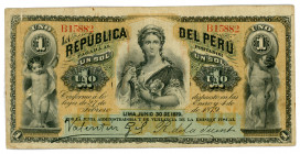 Peru 1 Sol 1879
P# 1; #B15882; VF