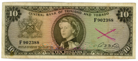 Trinidad & Tobago 10 Dollars 1964
P# 28b; #F902388; Sign. A. N. McLeod; F