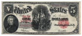 United States 5 Dollars 1907 United States Note
P# 186; # K34945401 A; Speelman/White; VF
