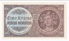 Bohemia & Moravia 1 Koruna 1940 Specimen
P# 3s; # B055; UNC