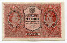 Czechoslovakia 5 Korun 1919 Frogery
P# 7; # 0025; AUNC