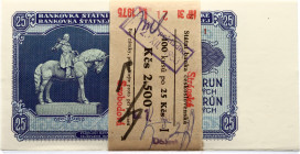 Czechoslovakia Original Bundle with 100 Banknotes 25 Korun 1953 Consecutive Numbers
P# 84b; Bundle with Original Bank Tape; With Consecutive Banknote...