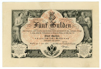 Austria 5 Gulden 1866 - 1867 (ND)
P# A151b; # Gy25; Pinhole; XF