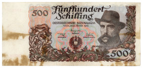 Austria 500 Shillings 1953
P# 134a; #1001 104454; VF