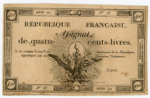 France 400 Livres 1792
P# A73; # 18; XF-