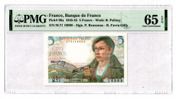 France 5 Francs 1943 - 1945 PMG 65 EPQ
P# 98a; UNC