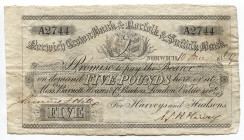 Great Britain Norwich & Norfolk Bank 5 Pounds 1869
RO# 1603J; № A2744; Crispy; VF