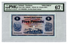 Northern Ireland 5 Pounds 1970 Specimen PMG 67 EPQ
P# 188s; UNC