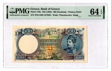 Greece 100 Drachmai 1944 PMG 64 EPQ
P# 170a; UNC