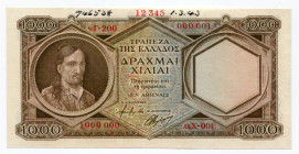 Greece 1000 Drachmai 1944 Specimen
P# 172s; UNC