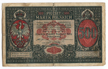 Poland 500 Marek 1919 Polish State Loan Bank
P# 18; # 325519; 1st issue; F