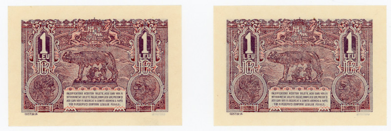 Romania 2 x 1 Leu 1938 With Consecutive Numbers
P# 38a; # 0558 - 0559: UNC