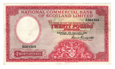 Scotland National Commercial Bank 20 Pounds 1959
P# 267; VF