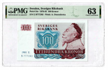 Sweden 100 Kronor 1978 - 1985 PMG 63
P# 54c; UNC