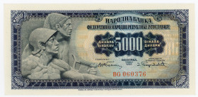 Yugoslavia 5000 Dinara 1955
P# 72b; # Bg 060376