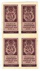 Russia - RSFSR 25 Roubles 1922 Uncutted Sheet of 4 Pieces
P# 150; XF
