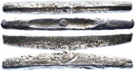 Russia Novgorod Hryvna 13th - 15th Century
Silver 192.98 g., 131.5x14.5 mm.; Гривна новгородского типа; with Expert Conclusion / С экспертным заключе...